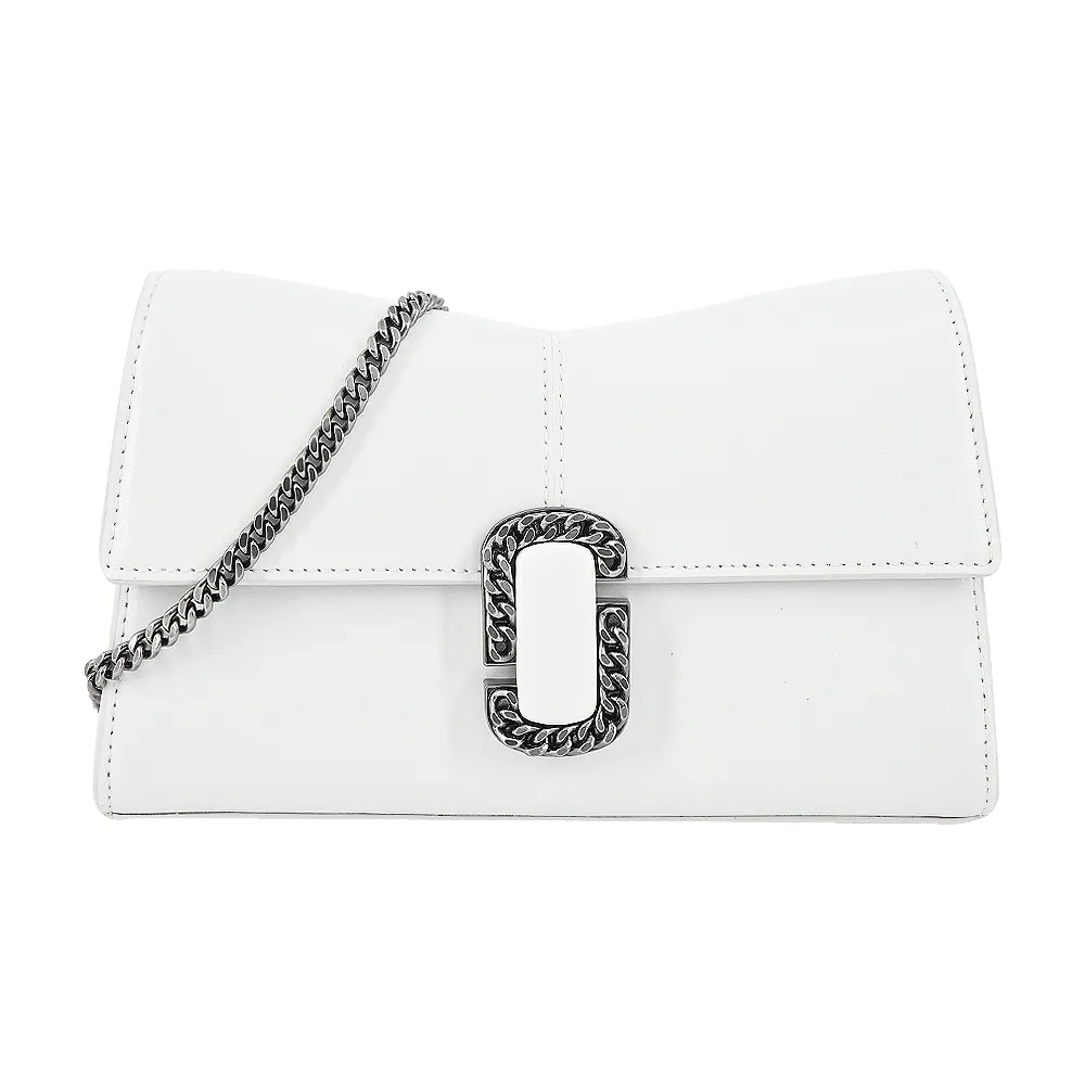 MARC JACOBS 鎖鏈標誌小牛皮迷你手提/斜背二用包(黑色) 2P3HSC004H01 001 歷史價格詳細信息