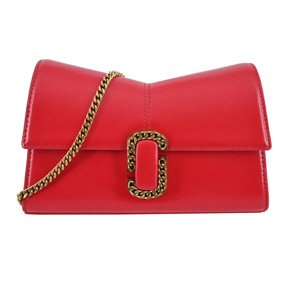 MARC JACOBS 鎖鏈標誌小牛皮迷你手提/斜背二用包(黑色) 2P3HSC004H01 001 歷史價格詳細信息