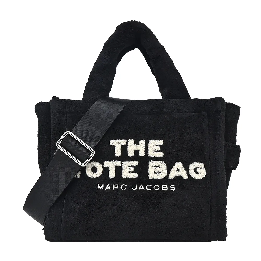 MARC JACOBS THE TERRY TOTE泰迪毛絨手提/斜背托特包-小/黑 歷史價格詳細信息
