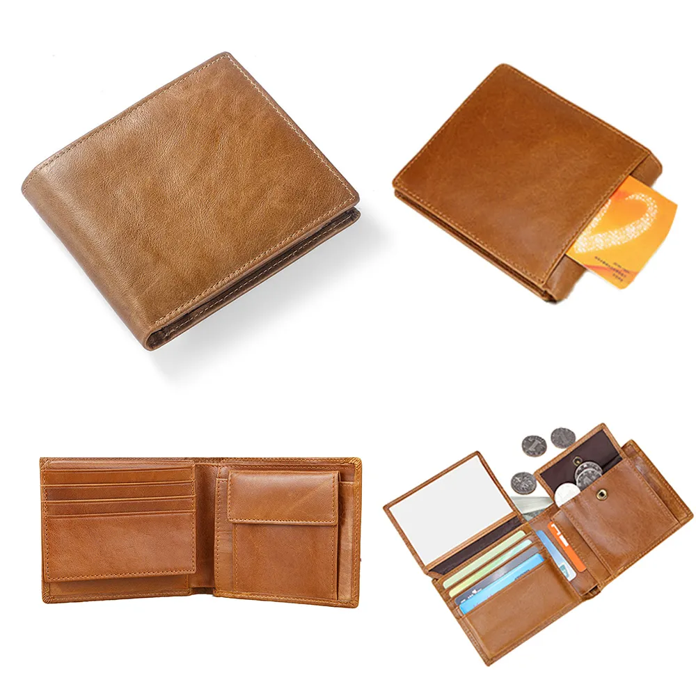 油蠟皮革皮包 真皮零錢包 可拆式皮夾 RFID防盜刷短夾 歷史價格詳細信息