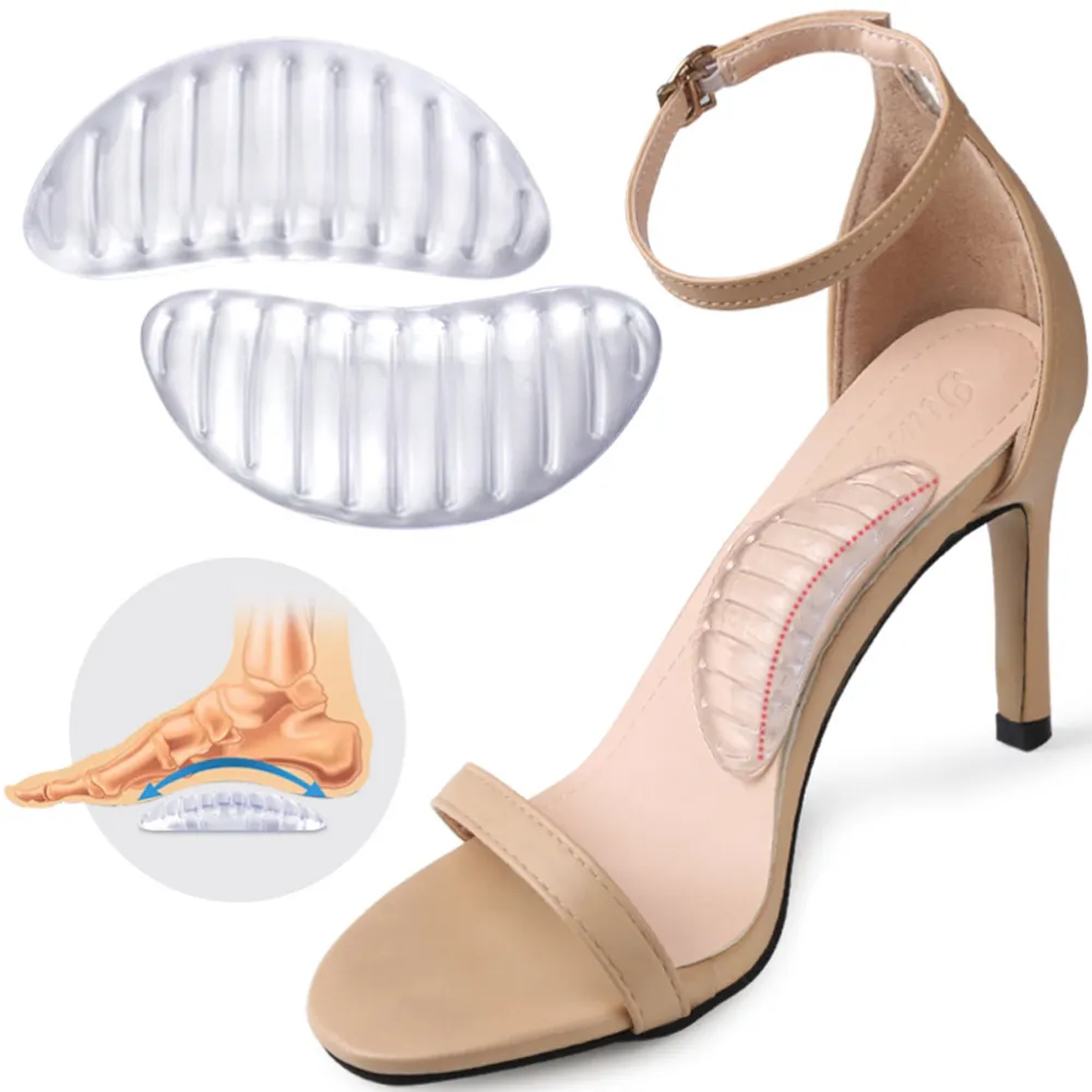 los1570貳組透明條紋足弓墊男女足弓支撐墊扁平足防滑鞋墊按摩腳心墊 歷史價格詳細信息