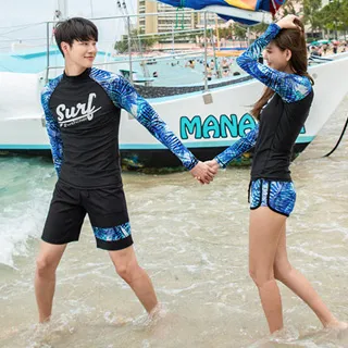 Biki比基尼妮泳衣，長袖三件套情侶沖浪男泳衣(M-XL)男生購買區 歷史價格詳細信息