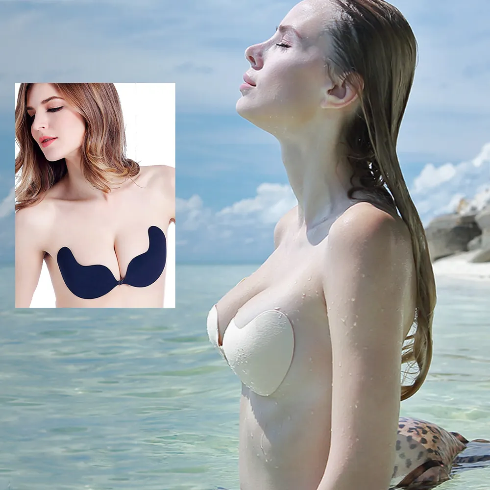 泳衣胸貼比基尼小胸專用透明聚攏上託矽膠防水遊泳溫泉隱形乳貼 歷史價格詳細信息