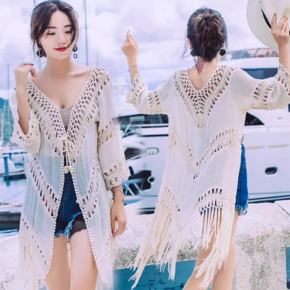 Biki比基尼妮泳衣，流蘇罩衫凡比性感泳衣罩衫(單罩衫) 歷史價格詳細信息