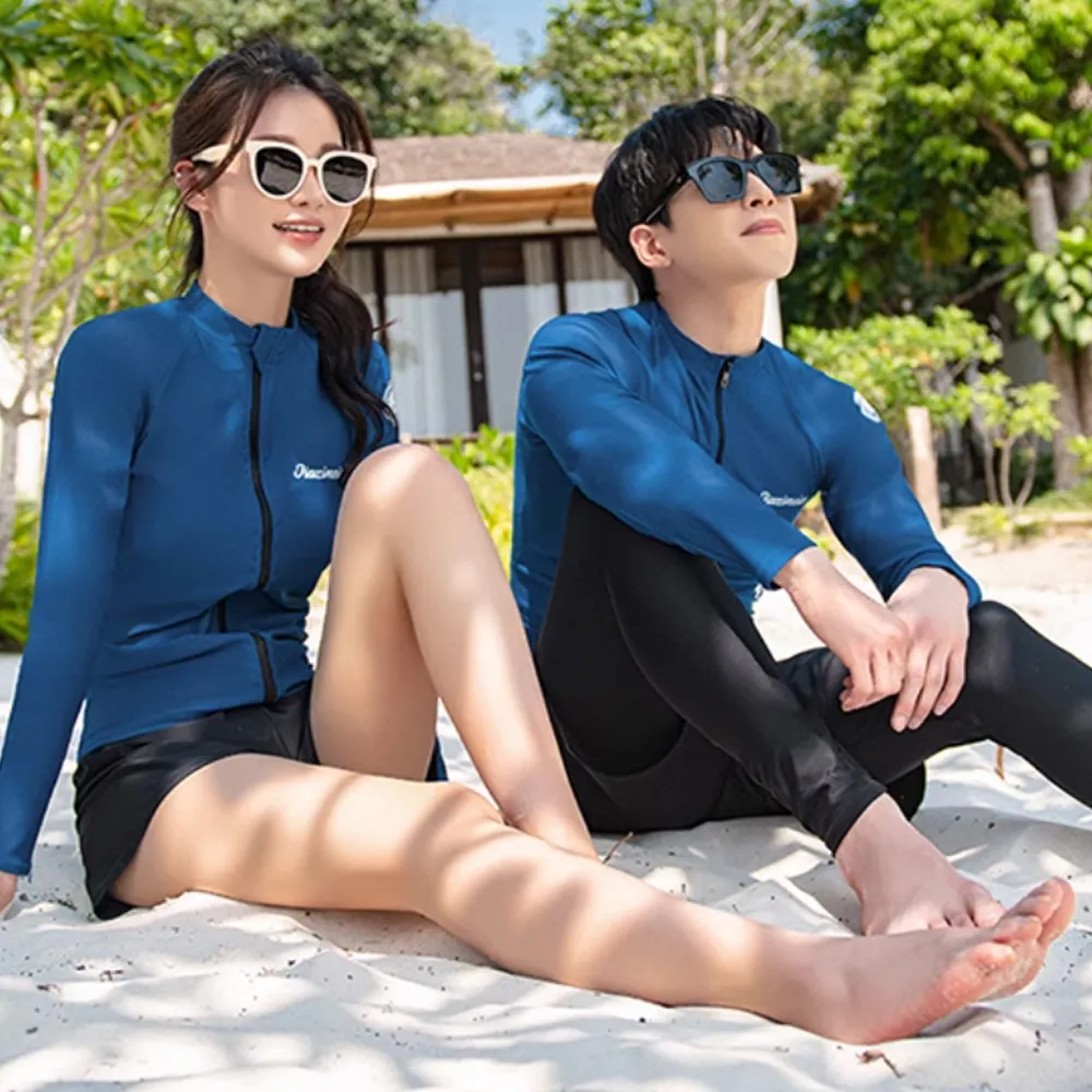 比基尼妮.瑞妮情侶泳衣藍外套長褲三件式(男M-2L) 歷史價格詳細信息