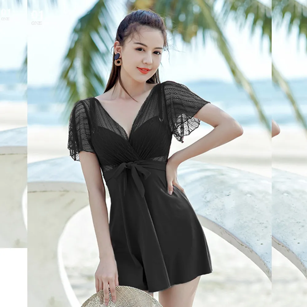 比基尼妮.荳蔻露肚三件式短裙泳衣泳裝(M-XL) 歷史價格詳細信息