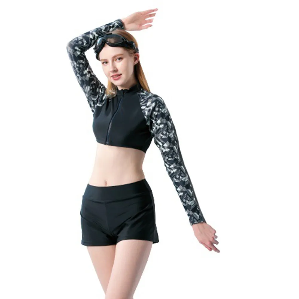 【SAIN SOU】運動型長袖兩截式泳裝附泳帽 A922339 歷史價格詳細信息