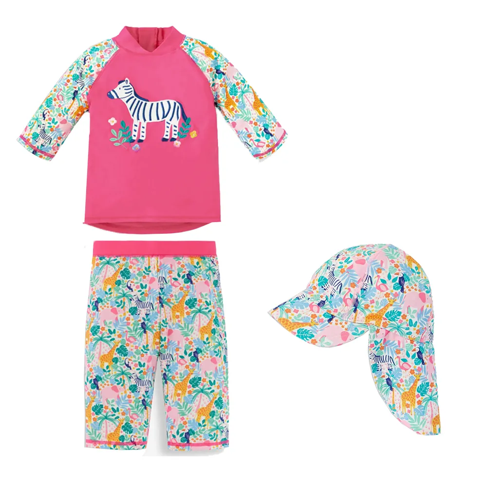 英國 JoJo Maman BeBe 兩件式泳裝+防曬護頸遮陽帽_JJG006 歷史價格詳細信息