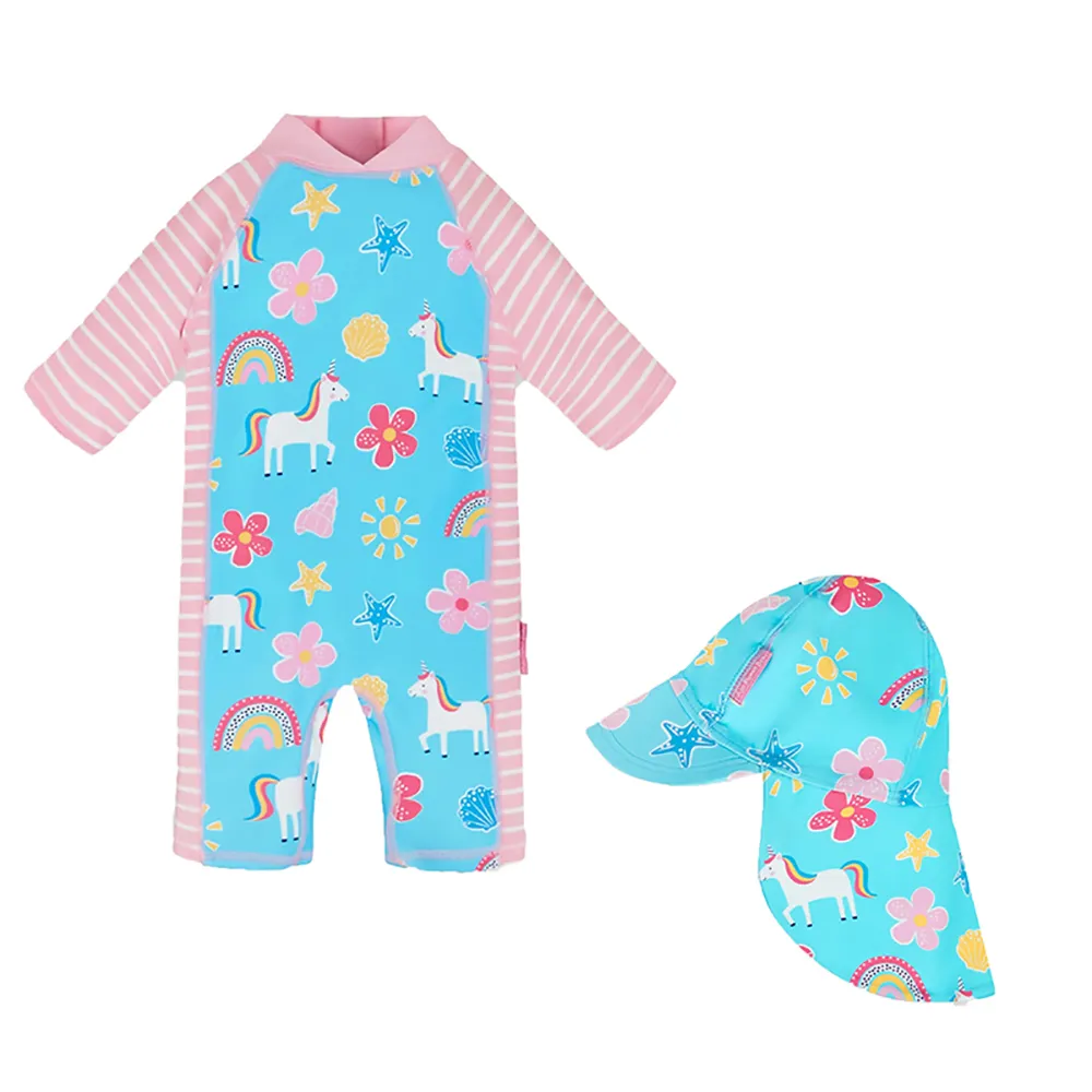 英國 JoJo Maman BeBe 連身式泳裝+防曬護頸遮陽帽_JJG011 價格比較,價格查詢,歷史價格詳細信息