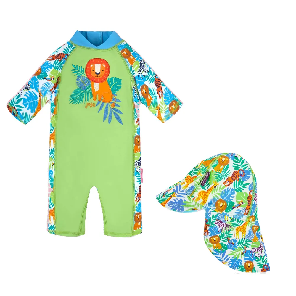 英國 JoJo Maman BeBe 連身式泳裝+防曬護頸遮陽帽_JJG011 歷史價格詳細信息