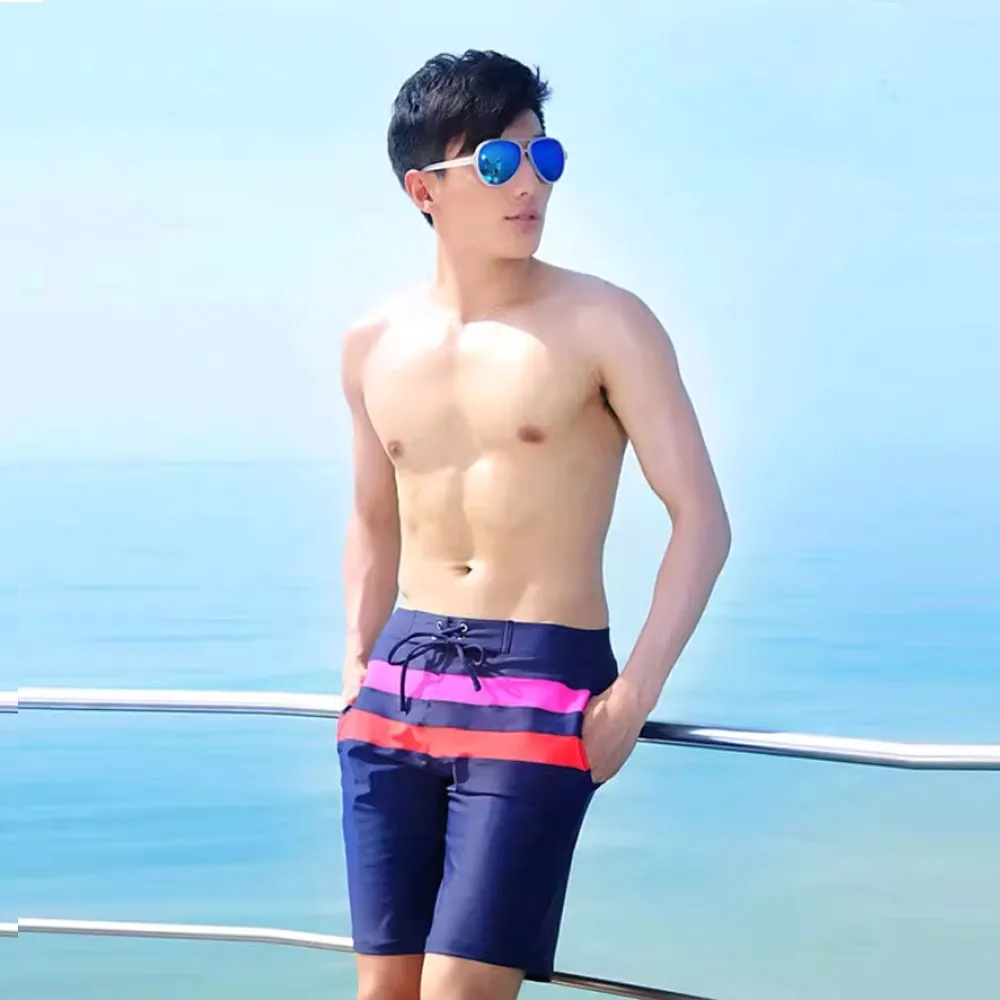 Biki比基尼妮泳衣，韓風W世代雙色男泳褲沙灘褲(深藍M-XL) 歷史價格詳細信息