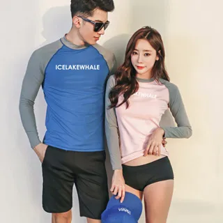 Biki比基尼妮泳衣，長袖五件套泳衣情侶沖浪泳衣(M-2XL)女生購買區 歷史價格詳細信息