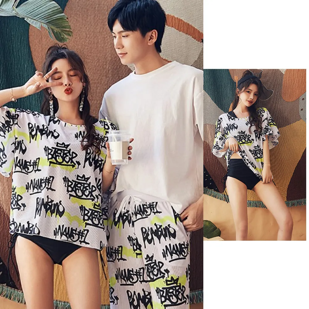 比基尼妮.菁秀網眼長袖連帽短褲三件式泳衣泳裝(M-2L) 歷史價格詳細信息