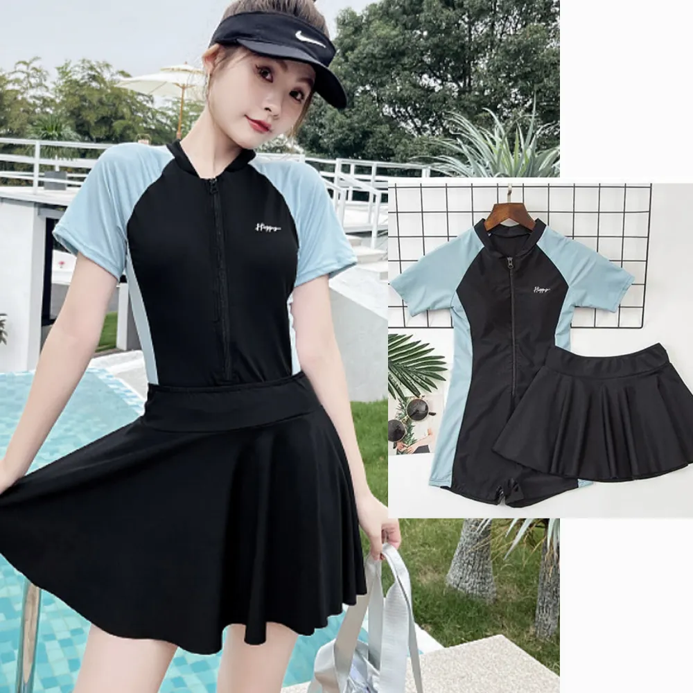 比基尼妮.菁秀網眼長袖連帽短褲三件式泳衣泳裝(M-2L) 歷史價格詳細信息