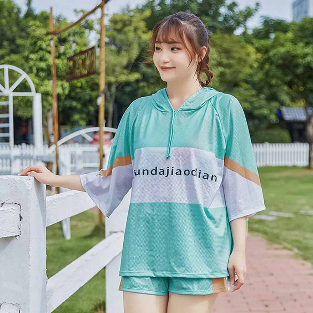 比基尼妮.泳衣大碼泳裝爾源短袖四件式網洞游泳衣比基尼(M-4L) 歷史價格詳細信息