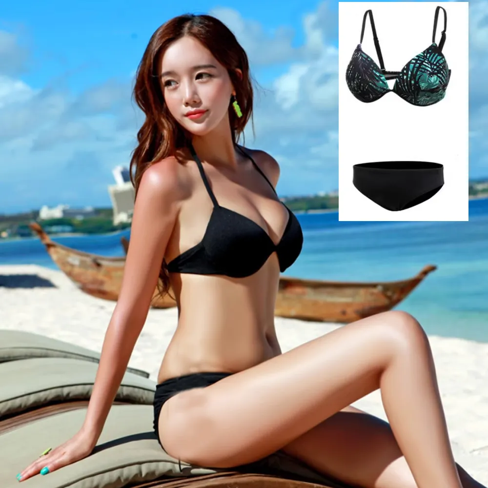 比基尼妮.莉麥二件式比基尼泳衣平短褲泳裝(M-XL) 歷史價格詳細信息