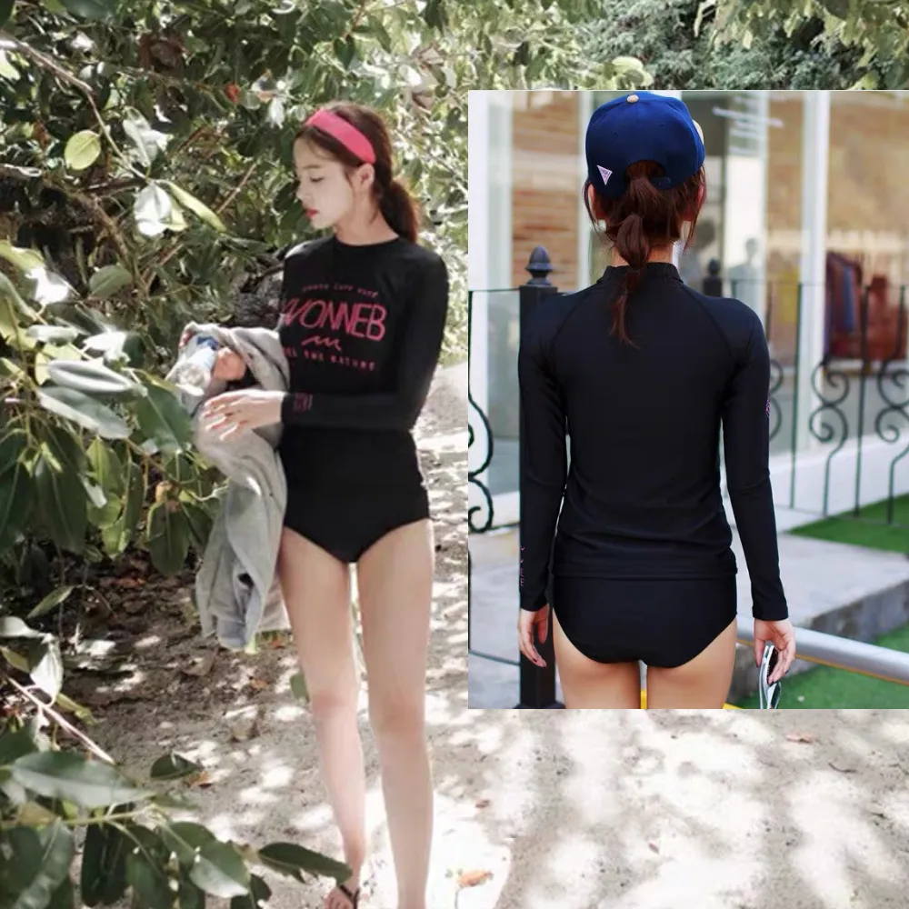 比基尼妮.長袖泳衣耶比側手花假二件式短褲加大泳裝(M-3L) 歷史價格詳細信息