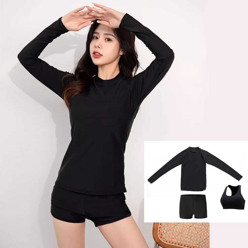 比基尼妮.艾語花長袖泳衣二件式短褲泳裝(M-3L) 歷史價格詳細信息