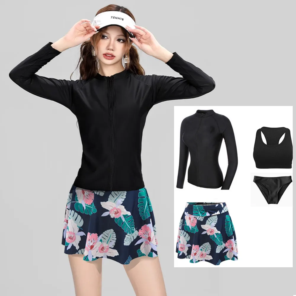 比基尼妮.夏甜花短袖腰白泳衣連身裙泳裝二件式(M-XL) 歷史價格詳細信息