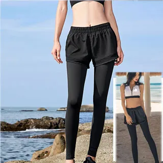 Biki比基尼妮泳褲，青島假二件泳褲浮潛褲褲九分褲(單褲子) 歷史價格詳細信息