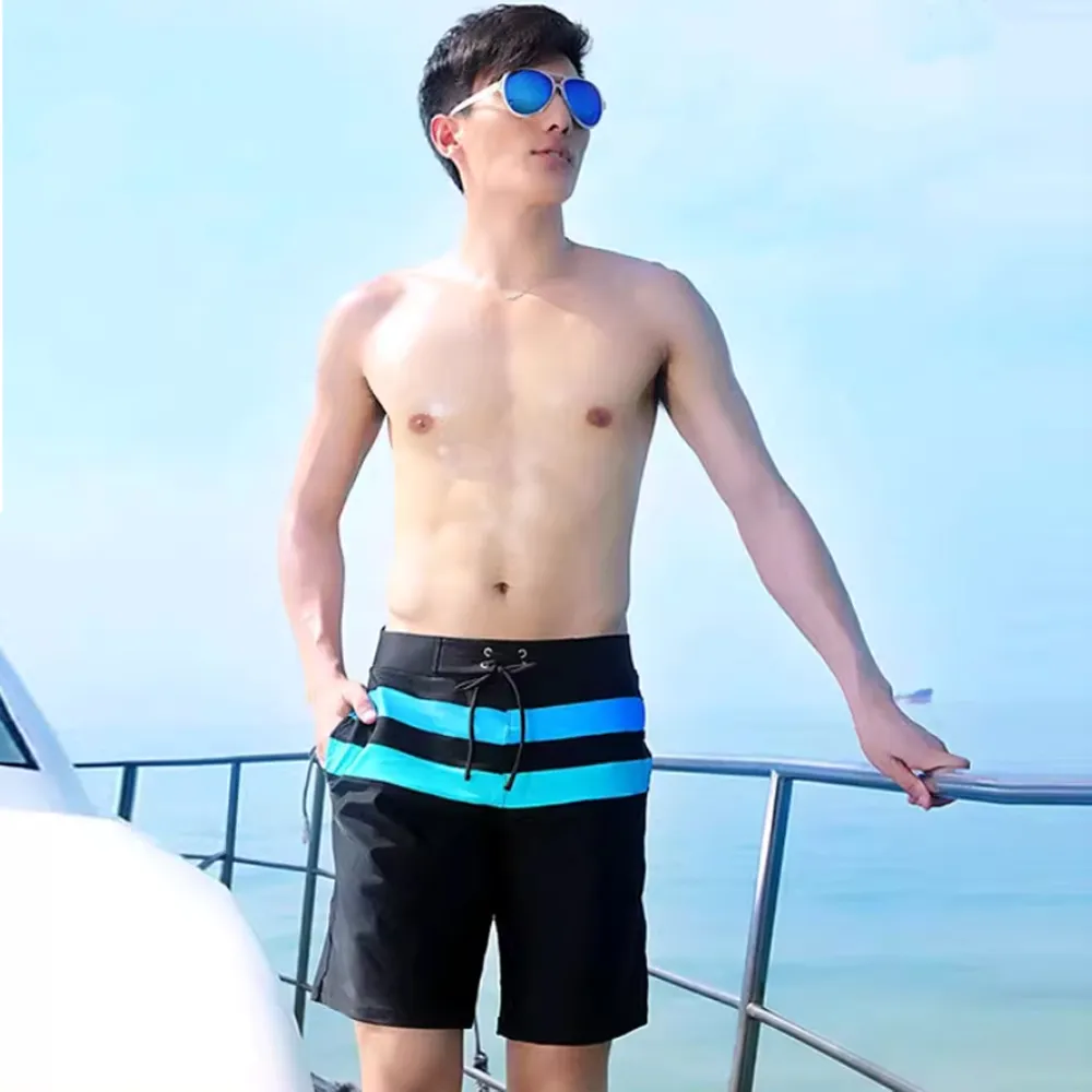 Biki比基尼妮泳衣，韓風W世代雙色男泳褲沙灘褲(深藍M-XL) 歷史價格詳細信息