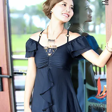 三奇兩件式遊泳衣 泡溫泉泳衣女韓國ins裙式性感小胸聚攏顯瘦泳裝女 歷史價格詳細信息