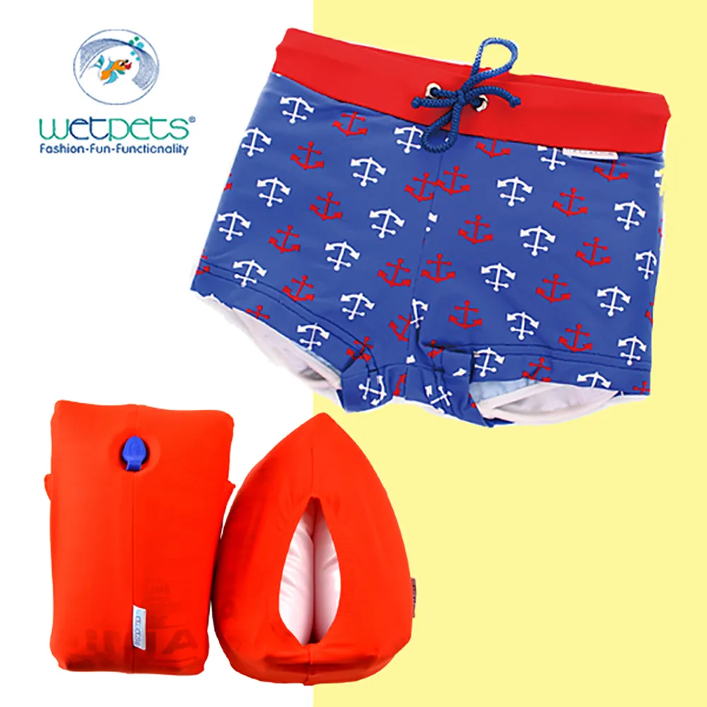 WETPETS 德國兒童泳裝組/男童泳褲/附臂圈/嬰幼兒-白星星紅 歷史價格詳細信息