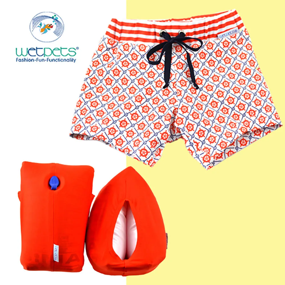 WETPETS 德國兒童泳裝組/男童泳褲/附臂圈/嬰幼兒-白星星紅 歷史價格詳細信息