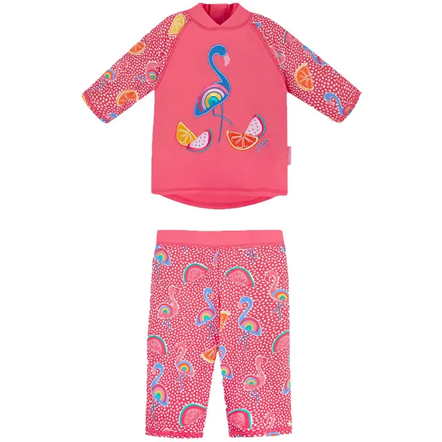 英國 JoJo Maman BeBe 兩件式泳裝+防曬護頸遮陽帽_JJG006 歷史價格詳細信息