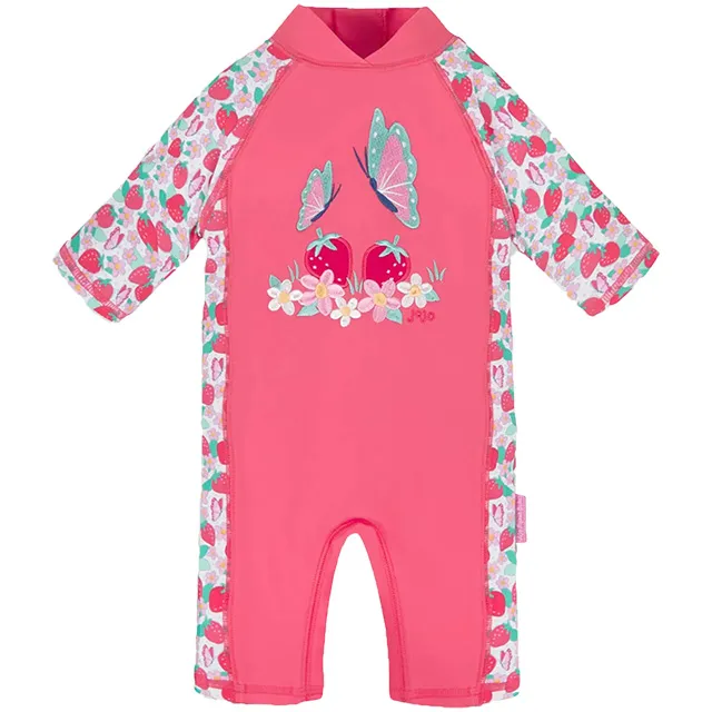 英國 JoJo Maman BeBe 連身式泳裝+防曬護頸遮陽帽_JJG011 歷史價格詳細信息