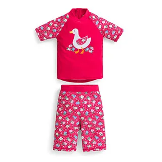 英國 JoJo Maman BeBe 兩件式泳裝+防曬護頸遮陽帽_JJG006 歷史價格詳細信息