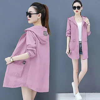 【幸福揚邑】韓版時尚休閒長版輕薄涼爽防曬衣連帽外套-藍 歷史價格詳細信息