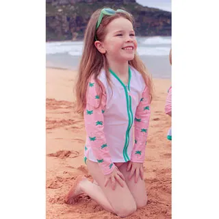 澳洲鴨嘴獸兒童泳衣 女童防曬5分袖夾克 香鳳梨系列 歷史價格詳細信息