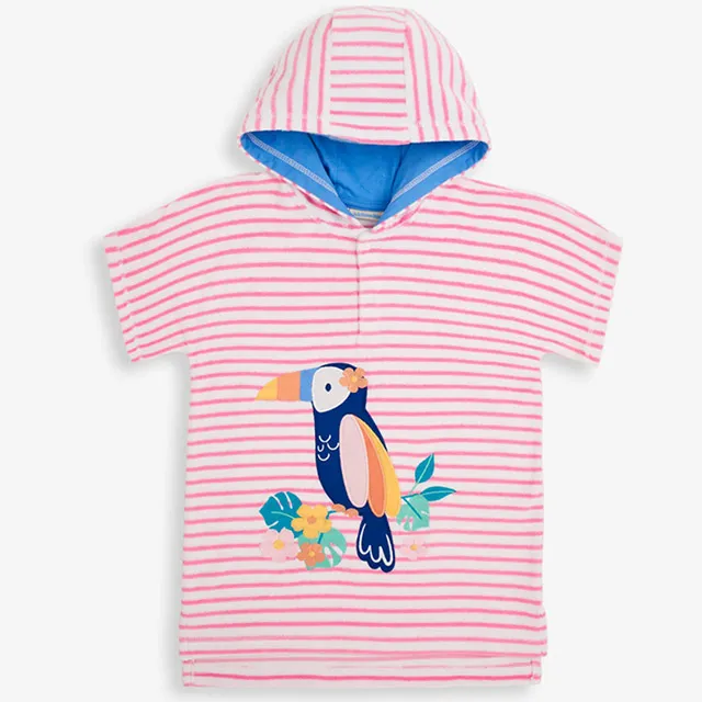 兒童游泳浴巾帶帽斗篷速干毛巾男女童寶寶浴袍保暖防曬沙灘吸水巾-奇點家居 歷史價格詳細信息