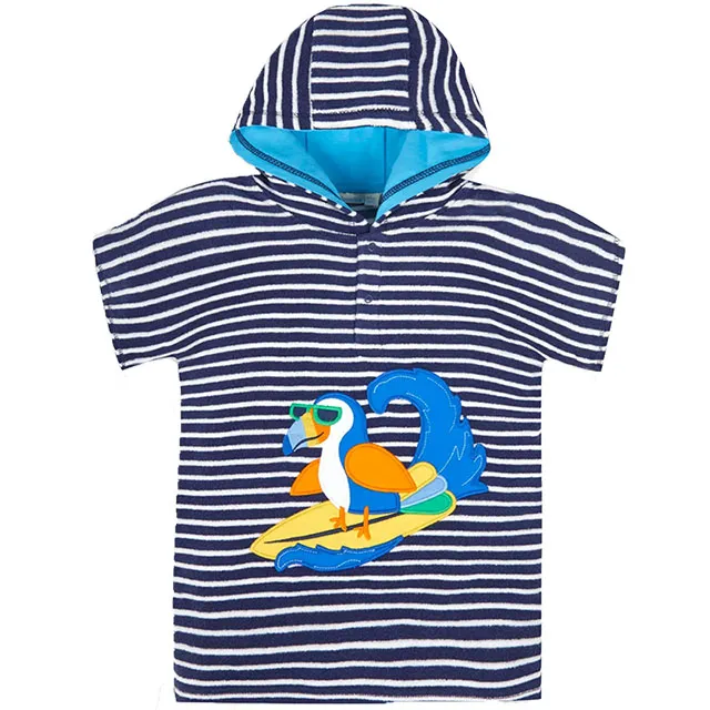 兒童游泳浴巾帶帽斗篷速干毛巾男女童寶寶浴袍保暖防曬沙灘吸水巾-奇點家居 歷史價格詳細信息