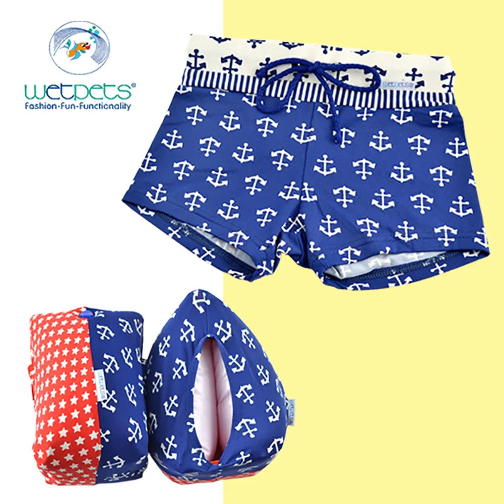 WETPETS 德國兒童泳裝組/男童泳褲/附臂圈/嬰幼兒-白星星紅 歷史價格詳細信息