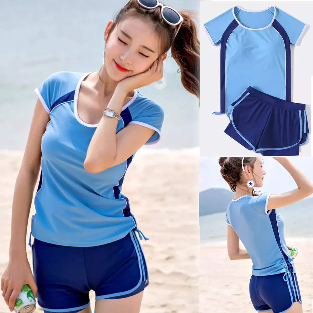 Biki比基尼妮泳衣，夏藍運動泳衣有大尺碼泳衣泳裝(M-5XL) 歷史價格詳細信息