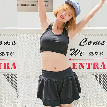 Biki比基尼妮泳衣，後工字寬鬆性感運動風泳衣罩衫(單上衣) 歷史價格詳細信息