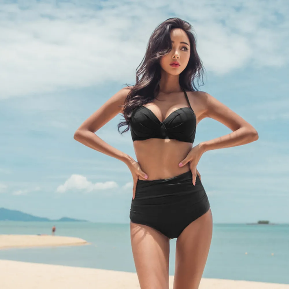 【Biki比基尼.妮】高腰泳褲防走光三角泳褲女泳褲有加大(S-3XL) 歷史價格詳細信息