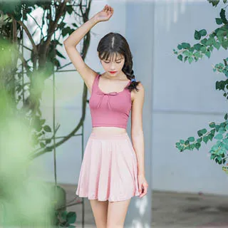 比基尼妮.荳蔻露肚三件式短裙泳衣泳裝(M-XL) 歷史價格詳細信息