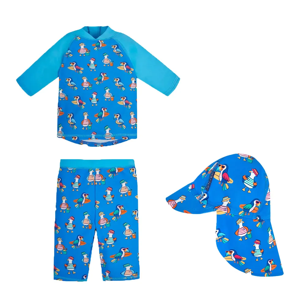 英國 JoJo Maman BeBe 兩件式泳裝+防曬護頸遮陽帽_JJG006 歷史價格詳細信息