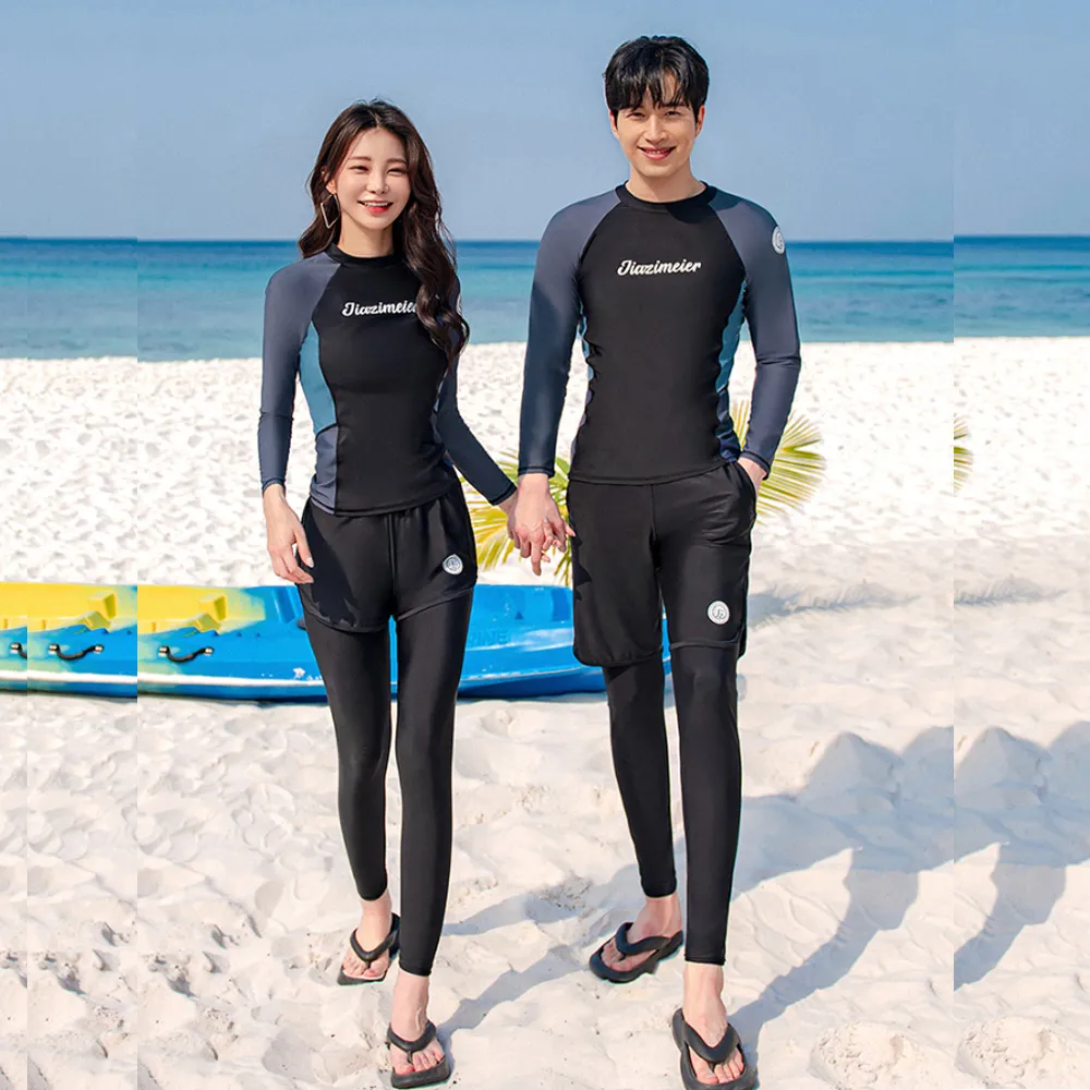 比基尼妮.索菲巧拼情侶泳衣長袖五分褲二件式浮潛(男M-2L) 歷史價格詳細信息