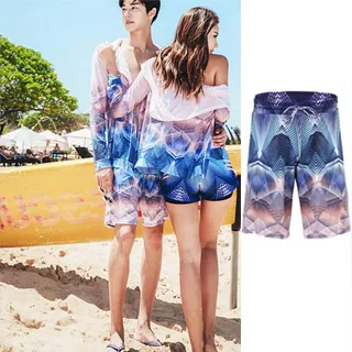 【莉莉】泳褲男士防尷尬速幹透氣寬鬆大碼五分平角男款雙層沙灘遊泳褲 歷史價格詳細信息