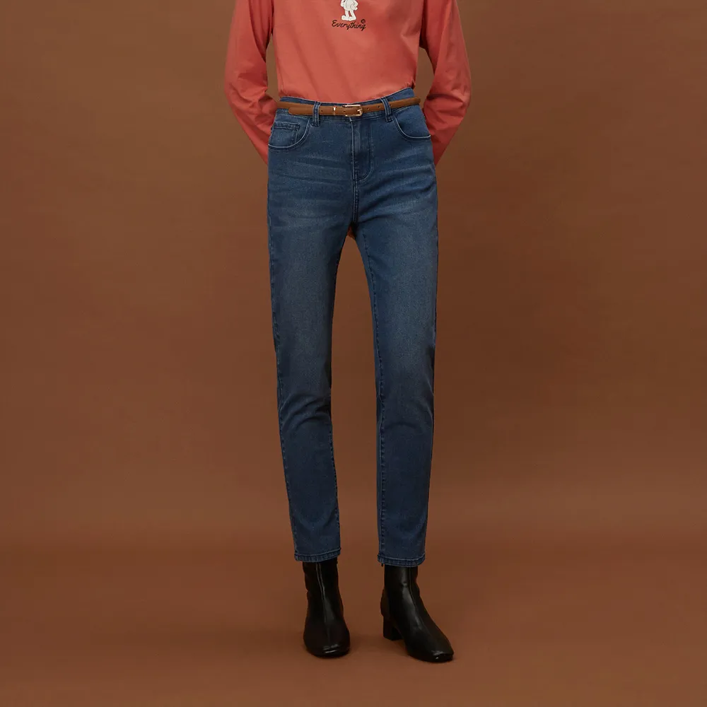 GIORDANO 女裝彈力中腰貼身牛仔褲-76 中藍 歷史價格詳細信息