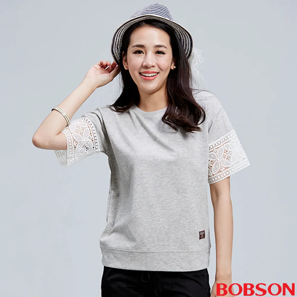 【BOBSON】女款短袖蕾絲花邊上衣(26077-82) 歷史價格詳細信息