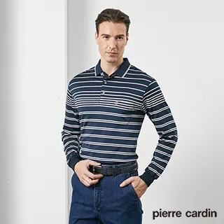 【pierre cardin 皮爾卡登】 男裝吸濕排汗定位橫條短袖polo衫-深藍色 (5217292-38) 歷史價格詳細信息