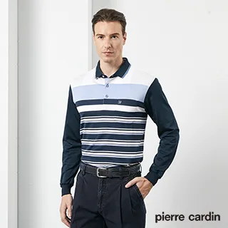 【pierre cardin 皮爾卡登】 男裝吸濕排汗定位橫條短袖polo衫-深藍色 (5217292-38) 歷史價格詳細信息