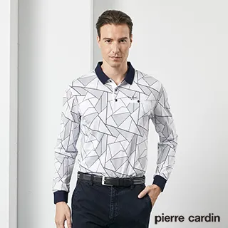 【pierre cardin 皮爾卡登】 男裝印花長袖POLO衫-水藍 (5205260-35) 歷史價格詳細信息