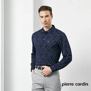 【pierre cardin 皮爾卡登】 男裝網眼印大定位格短袖POLO衫-藍色 (5217272-37) 歷史價格詳細信息