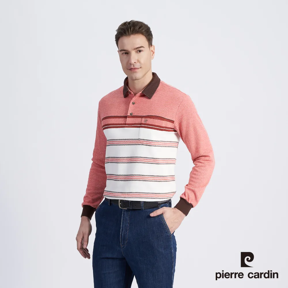 【pierre cardin 皮爾卡登】男款 棉質混紡定位橫條刷毛長袖POLO衫-桔色 (5215285-65) 價格比較,價格查詢,歷史價格詳細信息